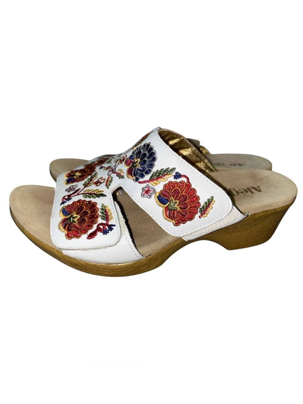 Alegria Linn Embroidered wedge sandals